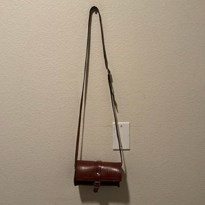 Leather round small crossbody